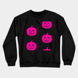 Rotund Jack-O-Lantern Tile (Hot Pink) Crewneck Sweatshirt